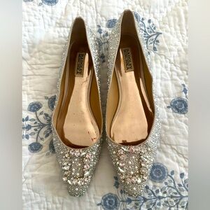 Badgley Mischka Silver Embellished Women's Shoes